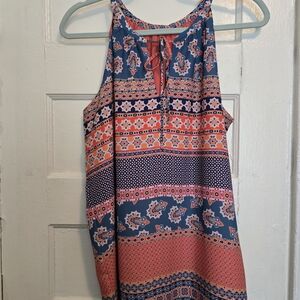Colorful Sleeveless Patterned Top